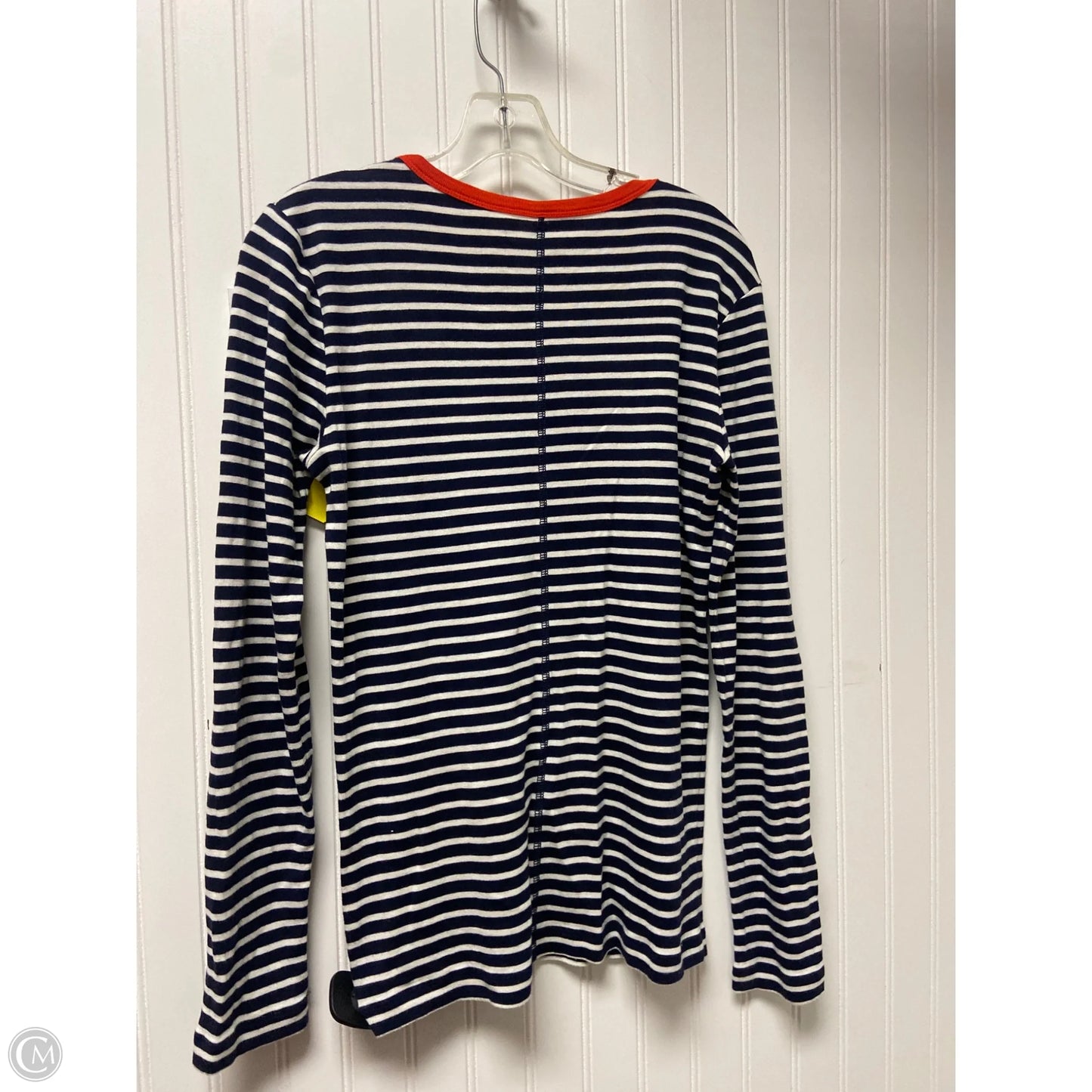 Top Long Sleeve Basic By Gap In Blue & White, Size: M