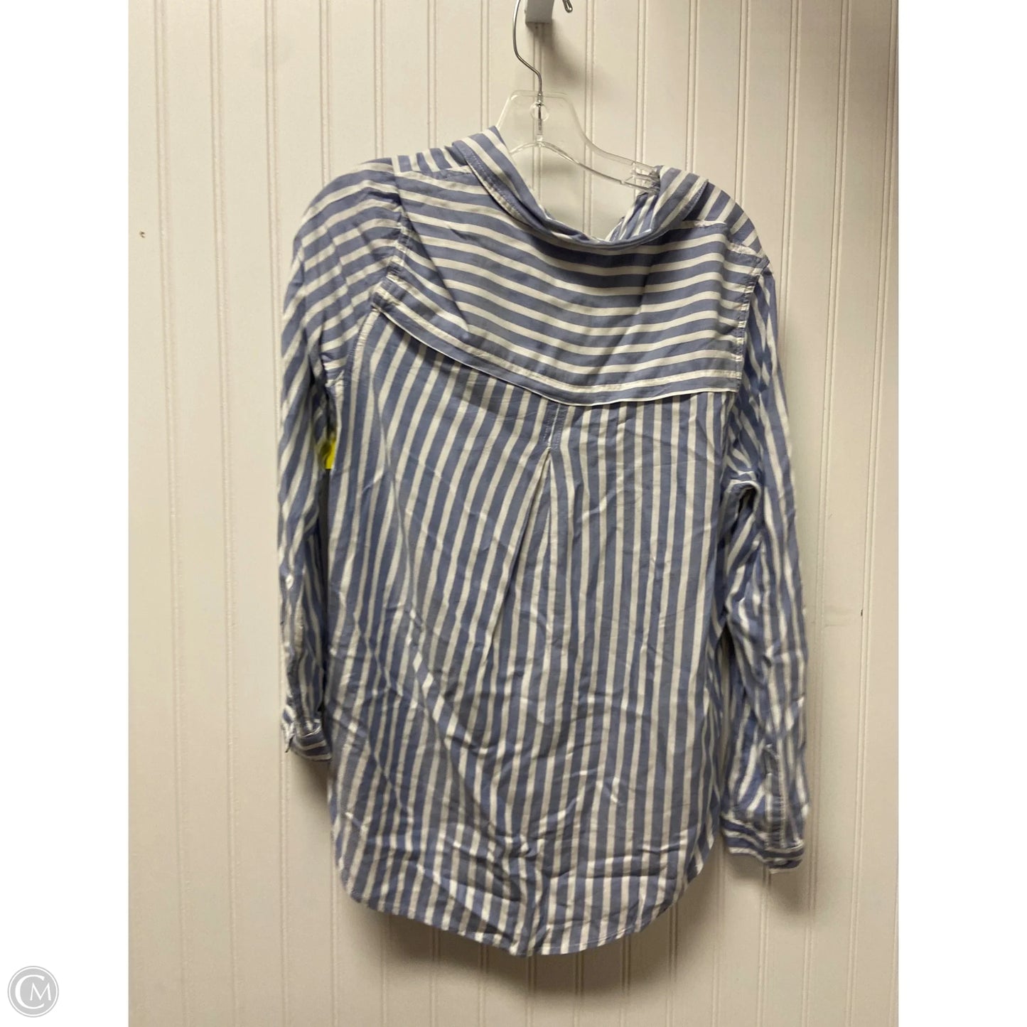 Top Long Sleeve By Beachlunchlounge In Blue & White, Size: L