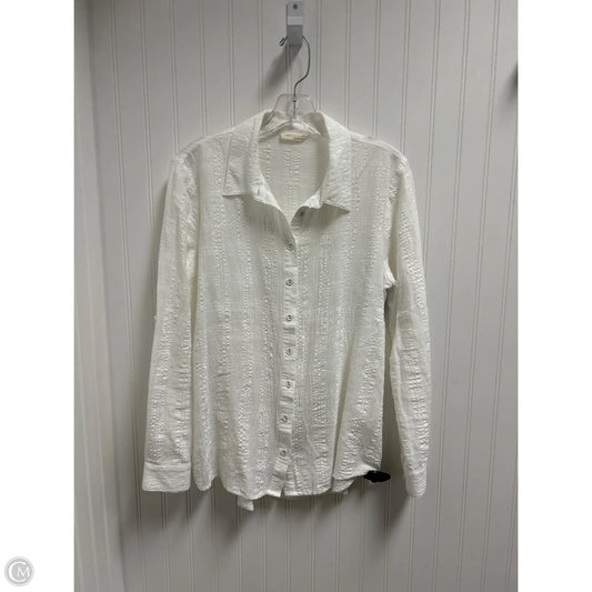 Top Long Sleeve By Love Stitch In White, Size: S
