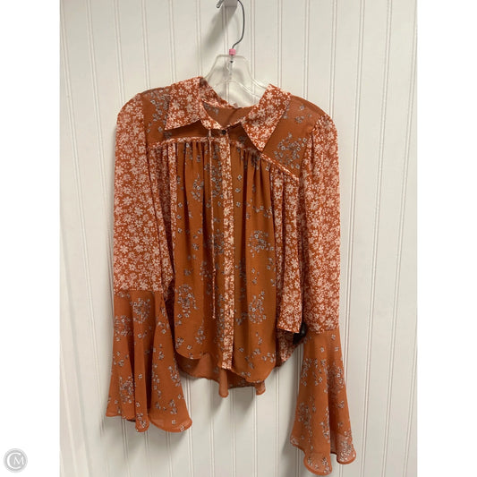 Top Long Sleeve By Free People In Orange, Size: Xs