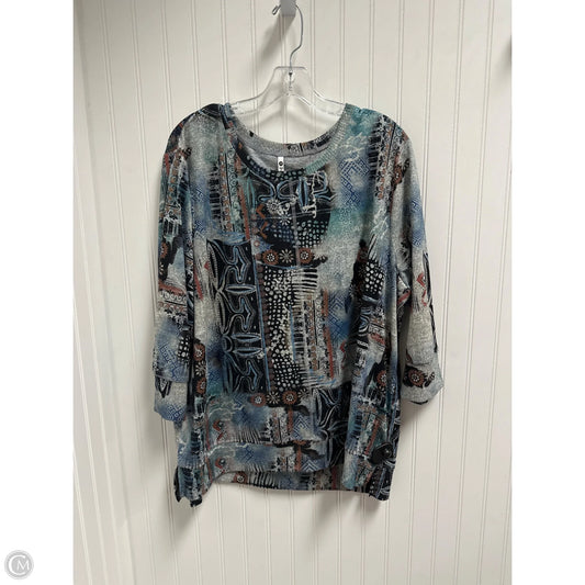 Top Long Sleeve By Leo And Nicole In Green, Size: 2x