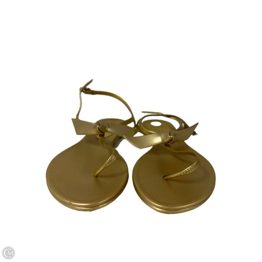Sandals Flats By Clothes Mentor In Gold, Size: 6.5