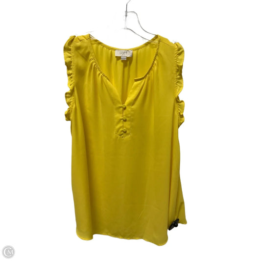 Top Sleeveless By Loft In Yellow, Size: M