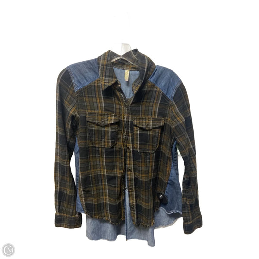 Top Long Sleeve By Free People In Plaid Pattern, Size: Xs