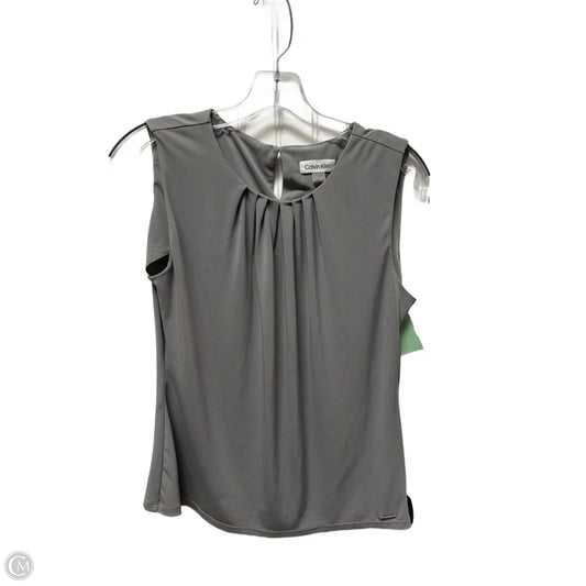 Top Sleeveless By Calvin Klein In Grey, Size: M
