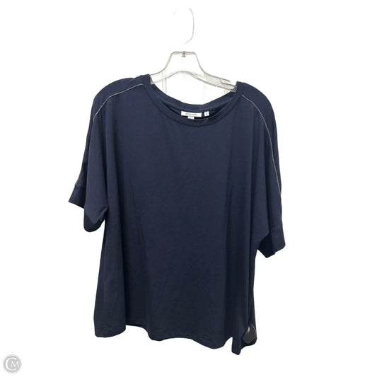 Top Short Sleeve By Chicos In Navy, Size: Xl
