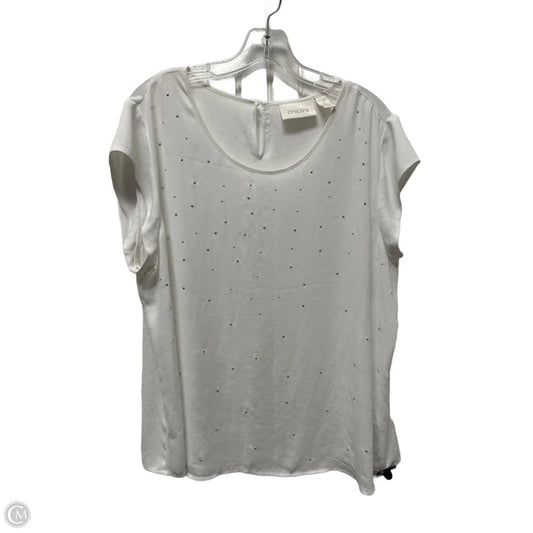 Top Short Sleeve By Chicos In White, Size: Xl