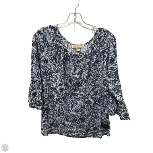 Top 3/4 Sleeve By Michael By Michael Kors In Blue, Size: L
