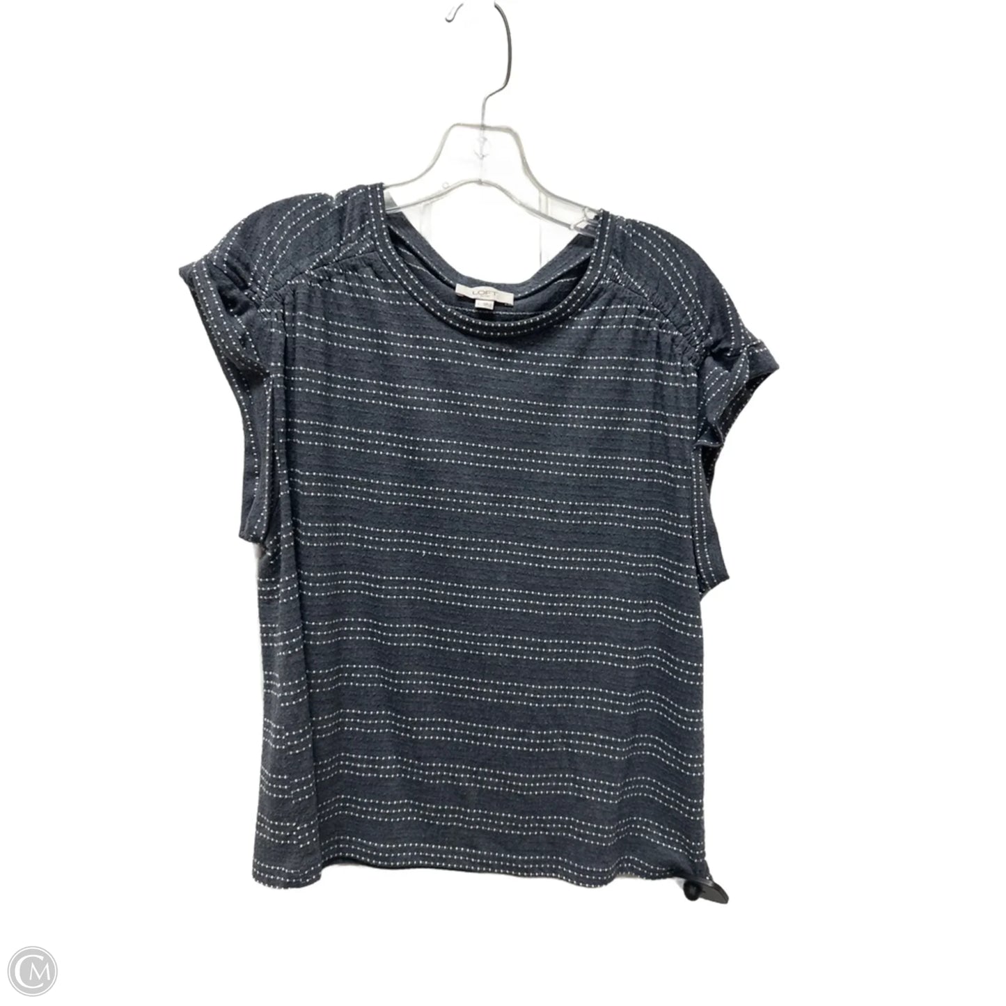 Top Sleeveless By Loft In Blue & White, Size: L