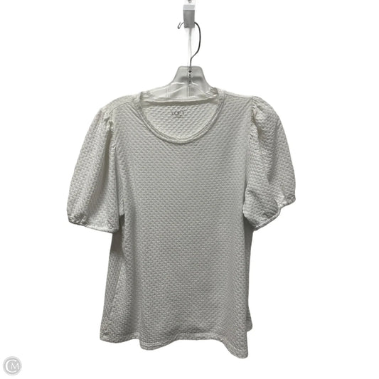 Top Short Sleeve By Loft In White, Size: L