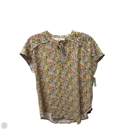 Top Sleeveless By Loft In Floral Print, Size: S