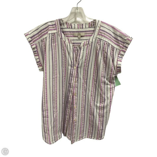 Top Sleeveless By Loft In Striped Pattern, Size: L