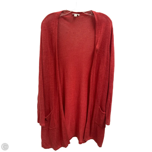 Sweater Cardigan By J. Jill In Coral, Size: L