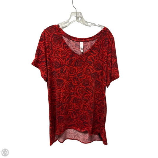 Top Short Sleeve By Lularoe In Red, Size: 2x