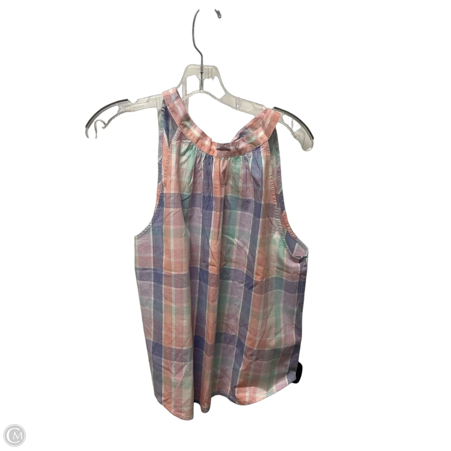 Top Sleeveless By J. Crew In Plaid Pattern, Size: M