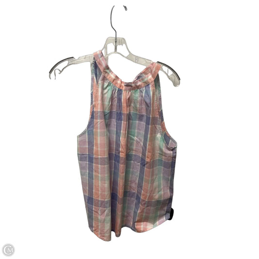 Top Sleeveless By J. Crew In Plaid Pattern, Size: M