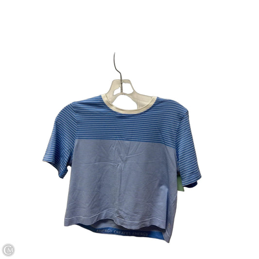 Top Short Sleeve By Lululemon In Blue & White, Size: M