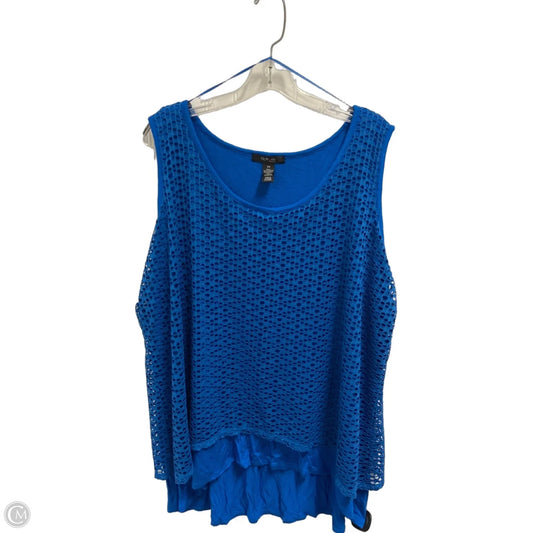Top Sleeveless By Style And Company In Blue, Size: 3x