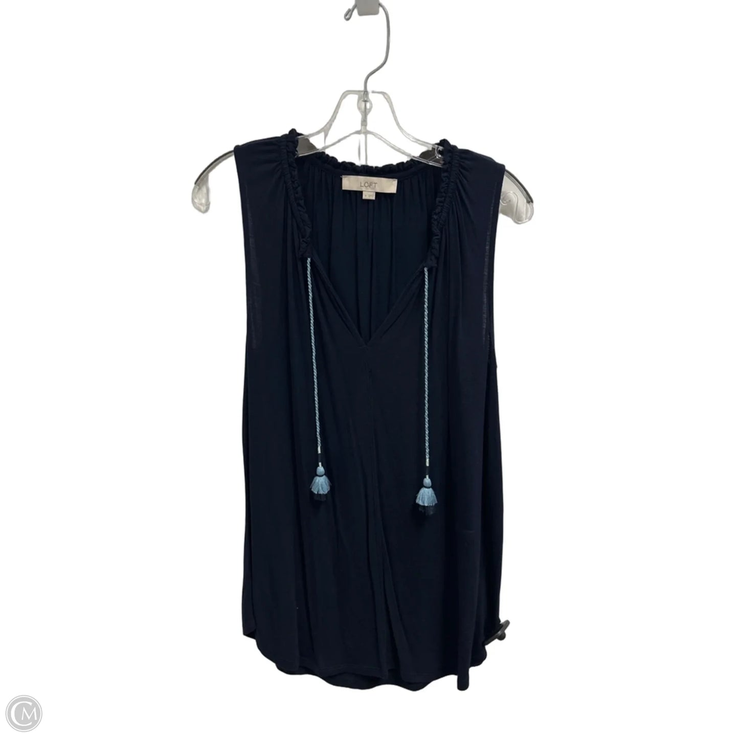 Top Sleeveless By Loft In Navy, Size: M