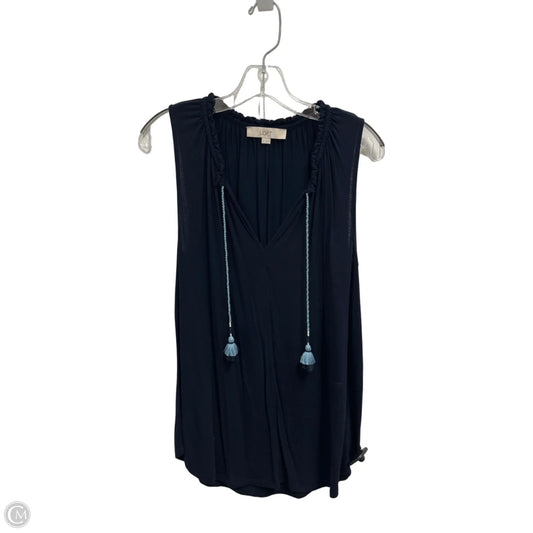 Top Sleeveless By Loft In Navy, Size: M