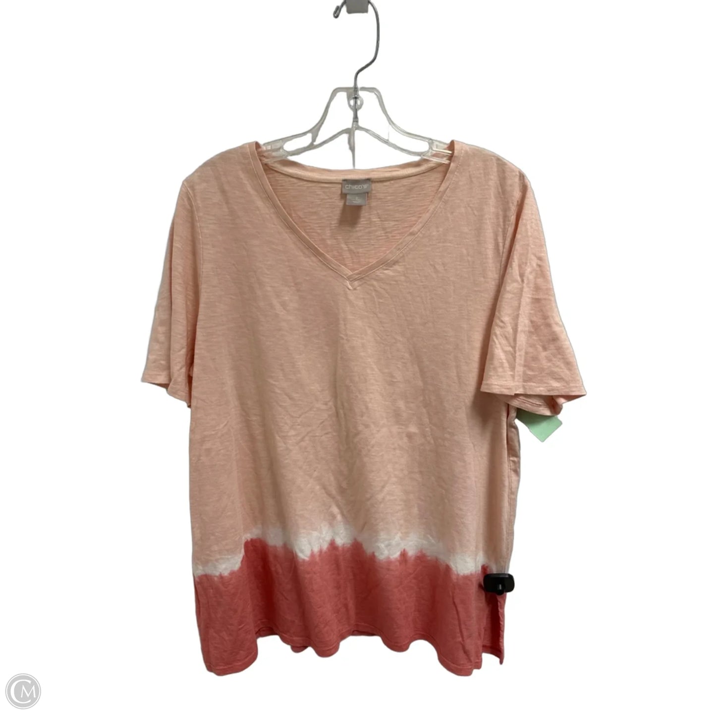 Top Short Sleeve Basic By Chicos In Peach, Size: L
