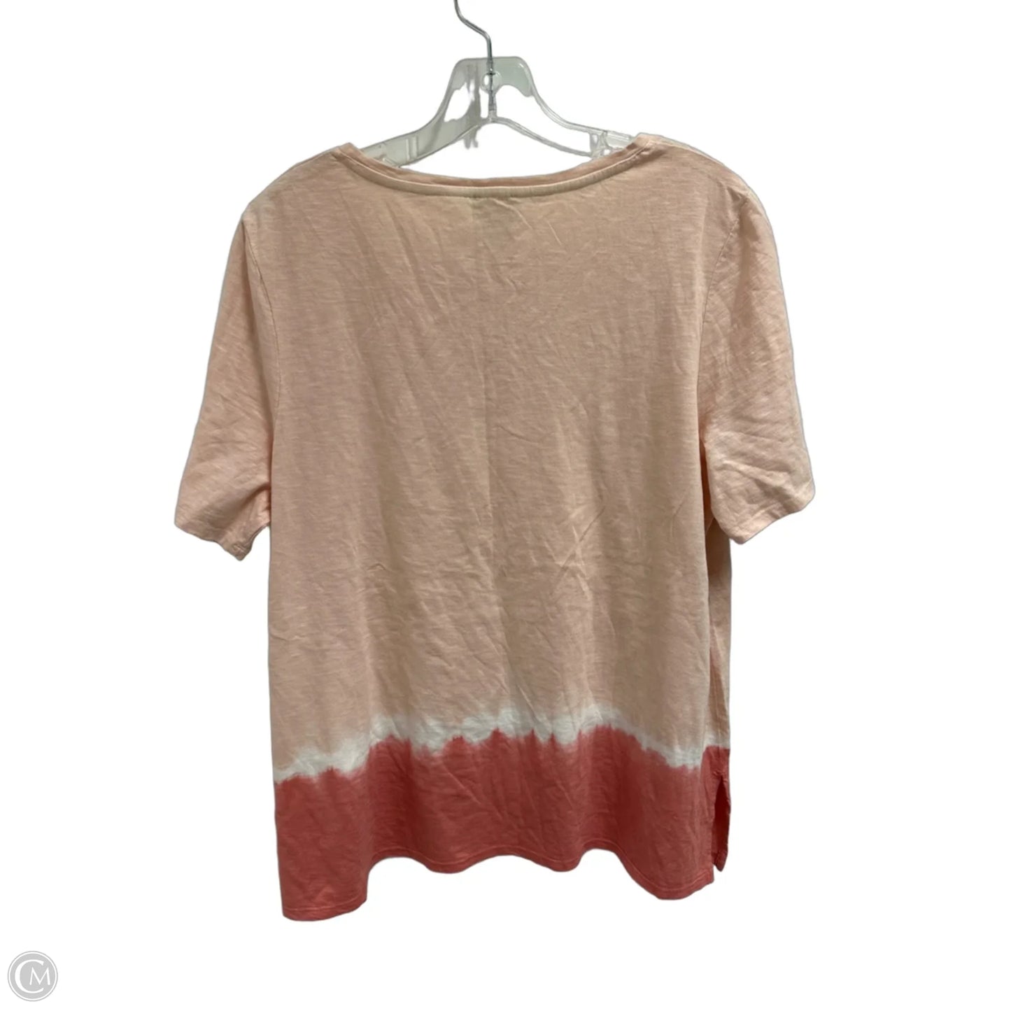 Top Short Sleeve Basic By Chicos In Peach, Size: L
