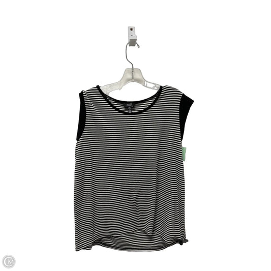 Top Sleeveless By Jones New York In Black & White, Size: L