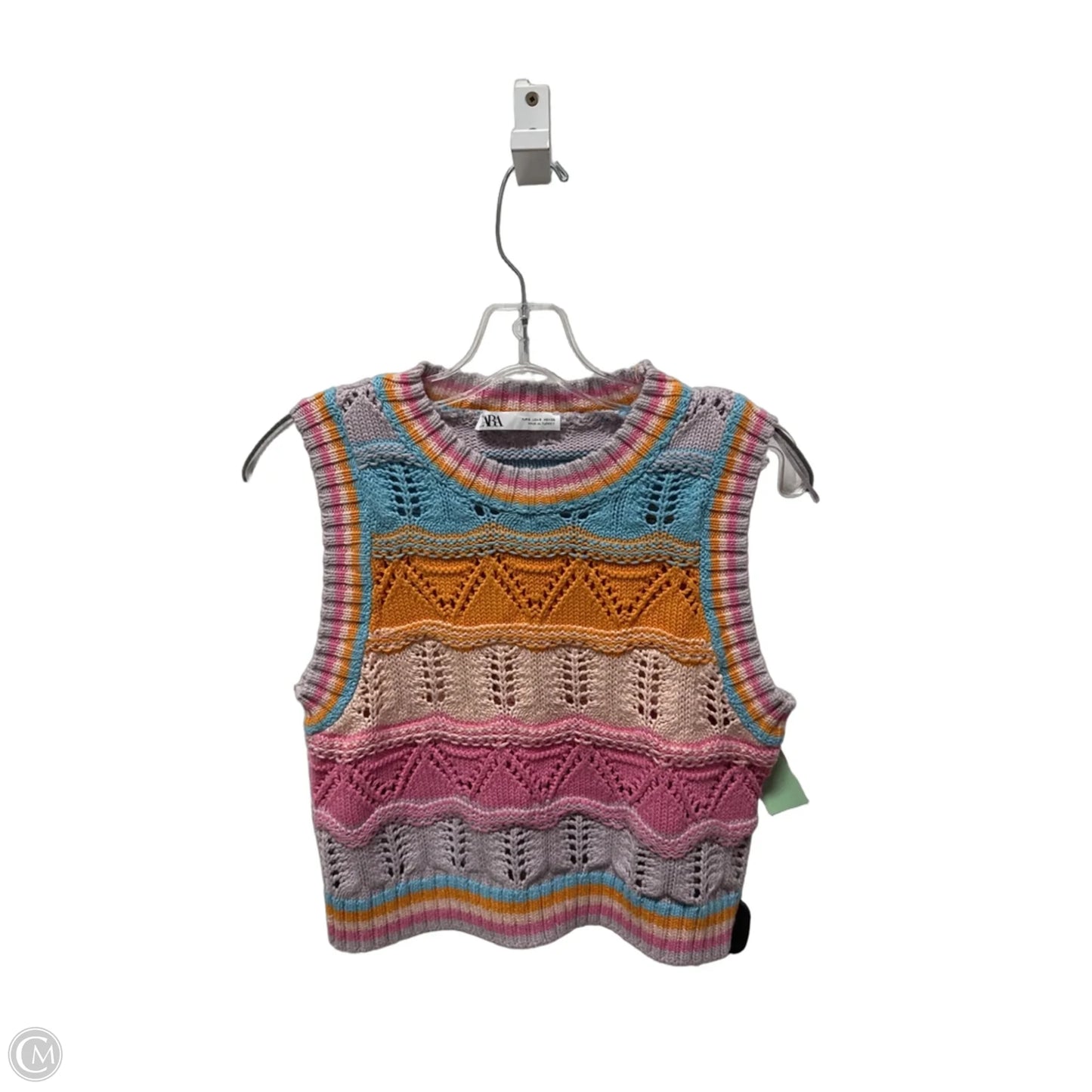 Vest Sweater By Zara In Striped Pattern, Size: S