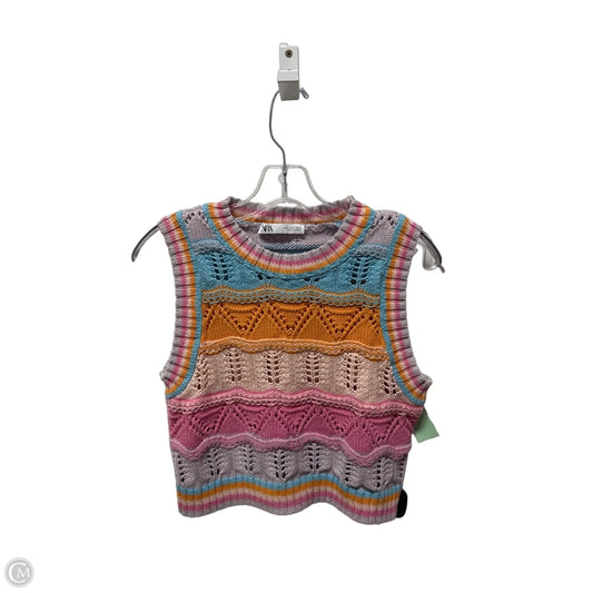 Vest Sweater By Zara In Striped Pattern, Size: S