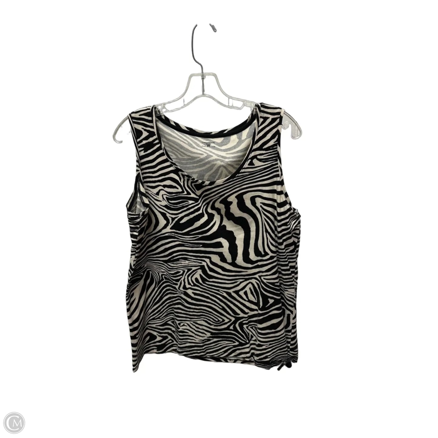 Top Sleeveless By Jones New York In Black & Cream, Size: Xl