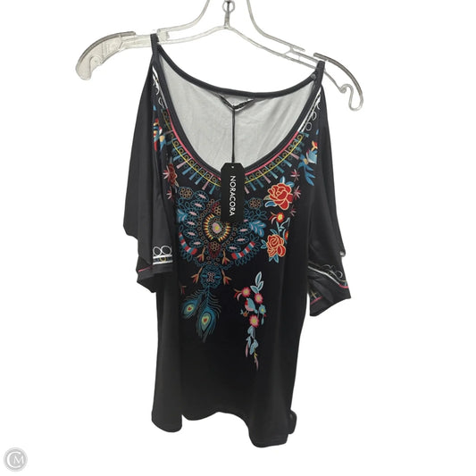 Top Short Sleeve By Noracora In Black, Size: M