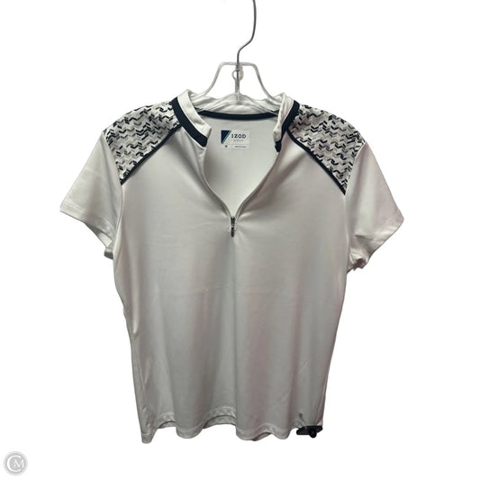 Athletic Top Short Sleeve By Izod In White, Size: M
