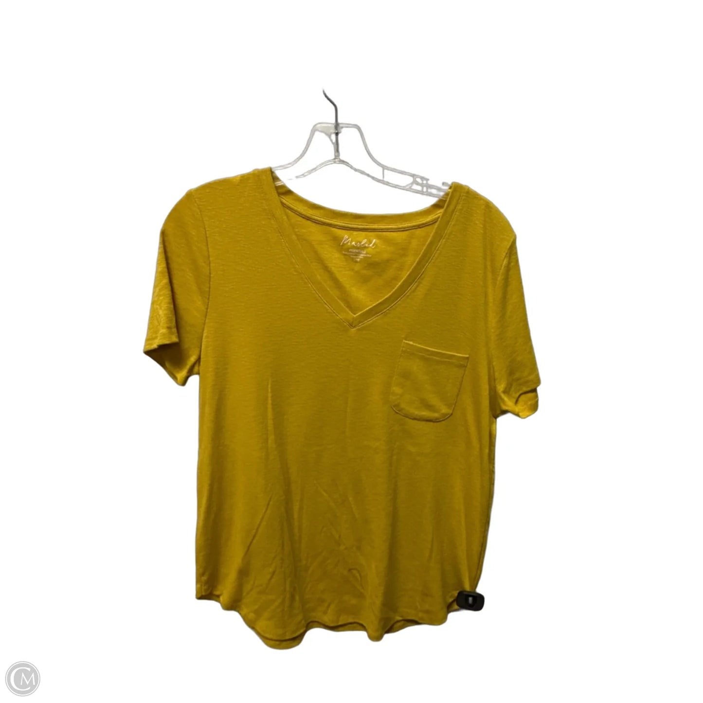 Top Short Sleeve Basic By Marled In Yellow, Size: L