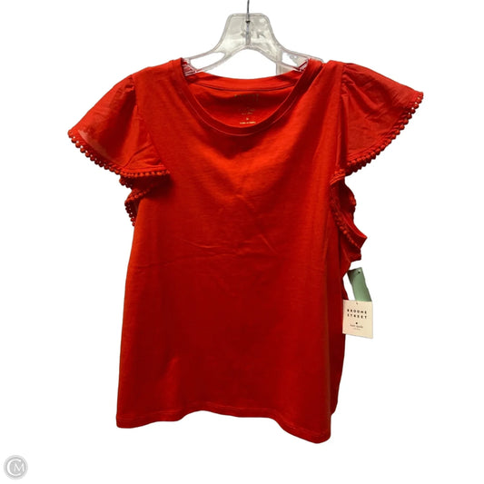 Top Short Sleeve Designer By Kate Spade In Orange, Size: M