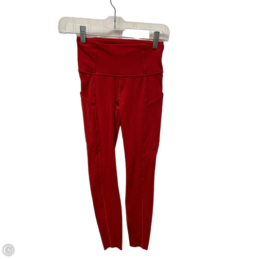 Athletic Leggings By Lululemon In Red, Size: Xs