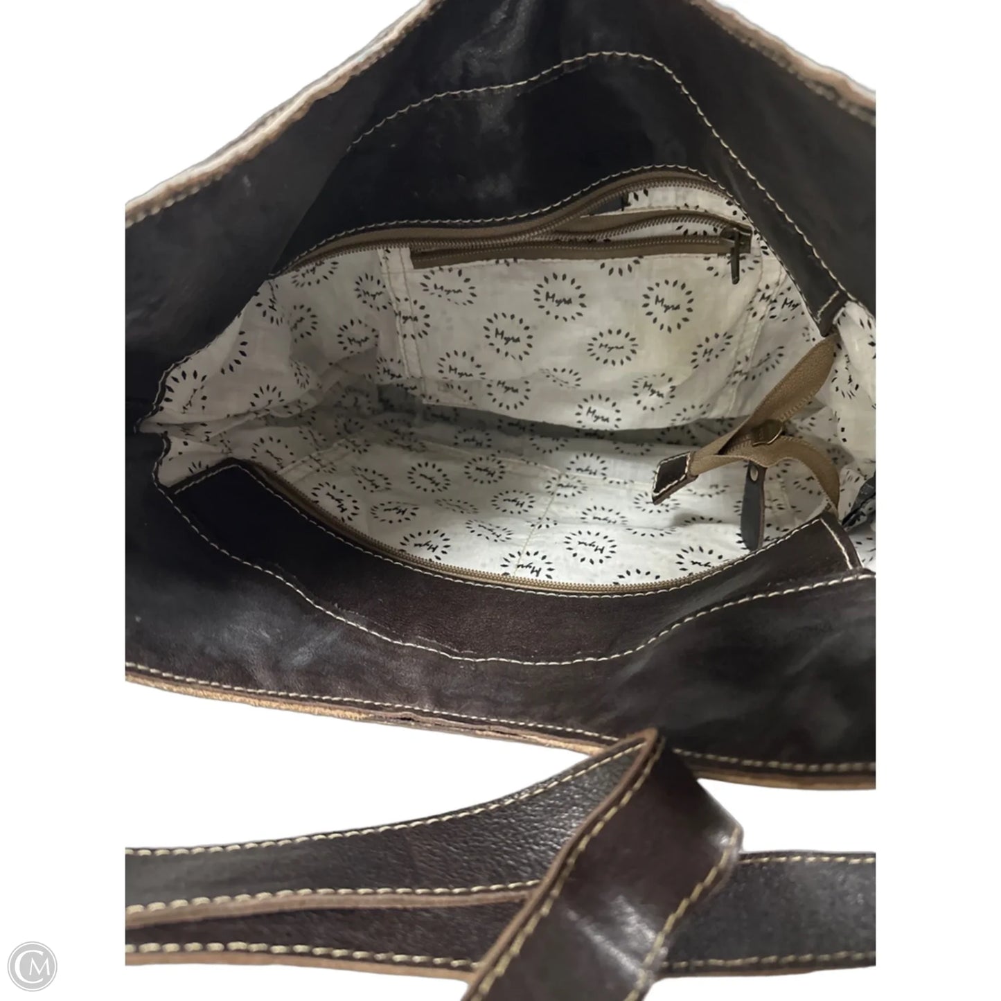 Tote Leather By Myra, Size: Large