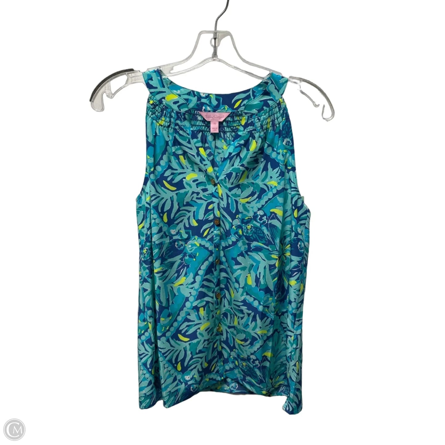 Top Sleeveless Designer By Lilly Pulitzer In Blue & Green, Size: Xs