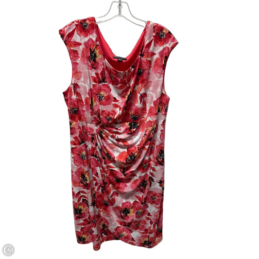 Dress Casual Midi By Connected Apparel In Floral Print, Size: 3x