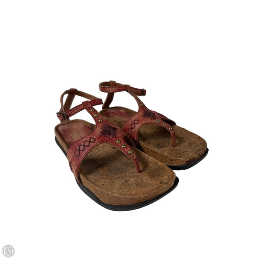 Sandals Flats By Clothes Mentor In Red, Size: 9