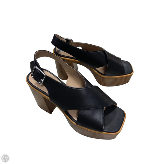 Sandals Heels Platform By Clothes Mentor In Black, Size: 6.5