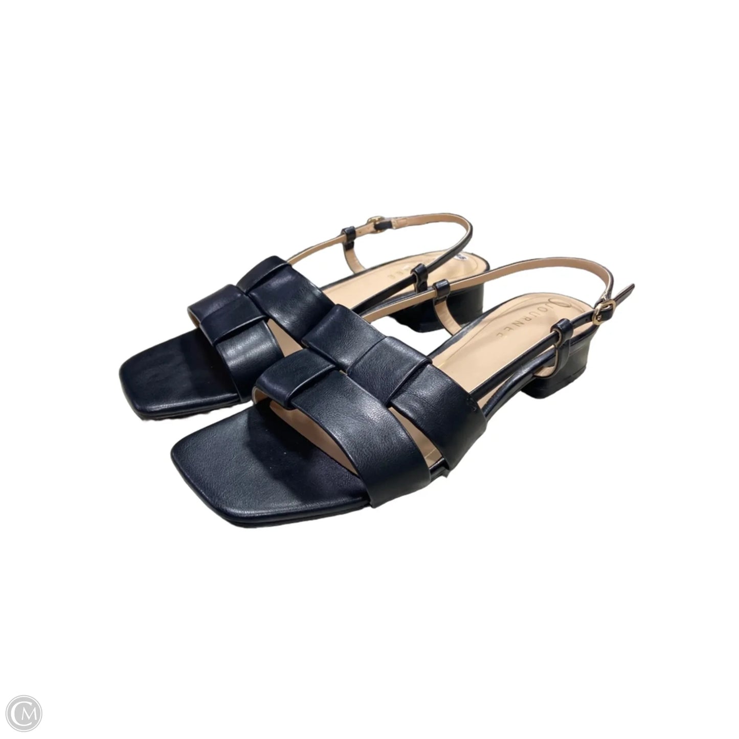 Sandals Heels Block By Journee In Black, Size: 8.5