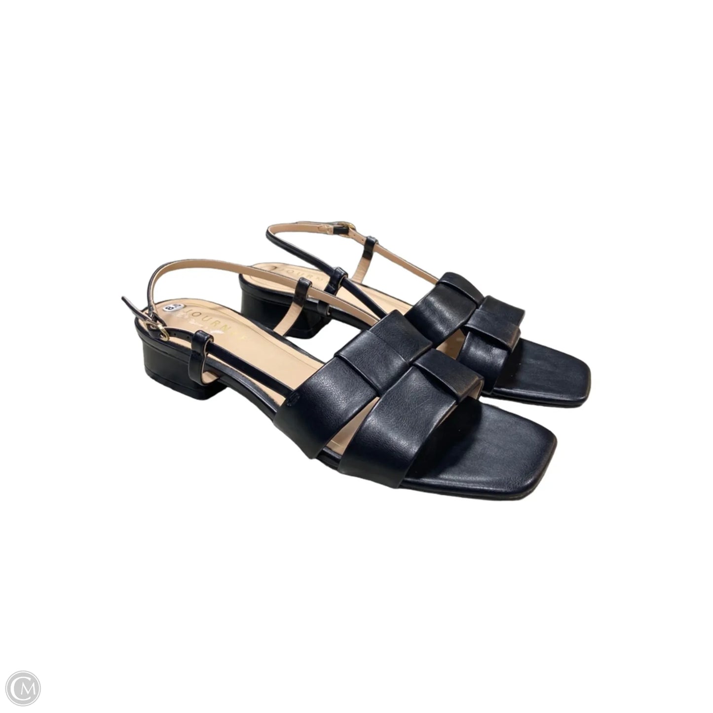 Sandals Heels Block By Journee In Black, Size: 8.5