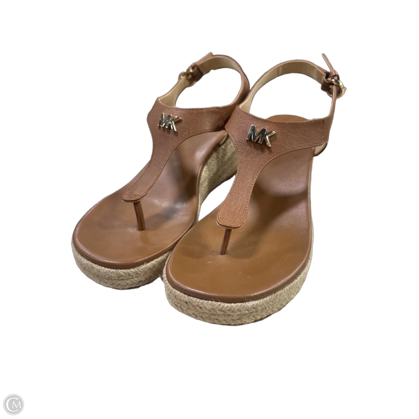 Sandals Heels Wedge By Michael By Michael Kors In Tan, Size: 9