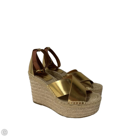 Shoes Designer By Tory Burch In Gold, Size: 6.5