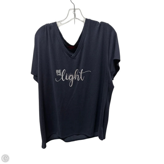Top Short Sleeve Basic By Love Scarlett In Navy, Size: 3x