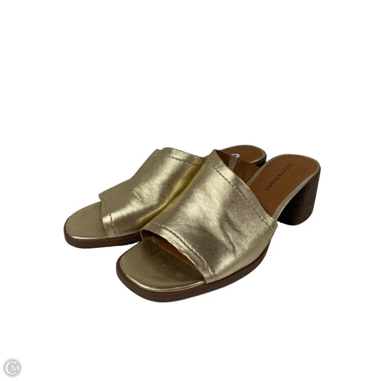 Sandals Heels Block By Lucky Brand In Gold, Size: 8