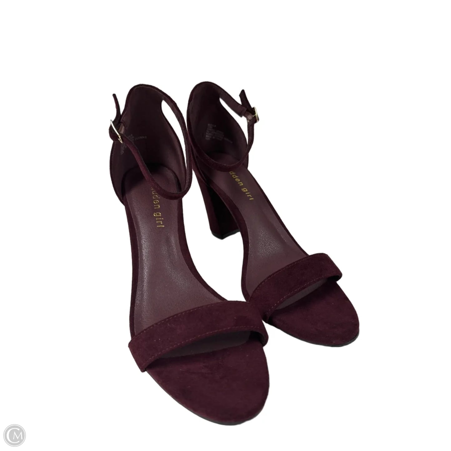Sandals Heels Block By Madden Girl In Maroon, Size: 10