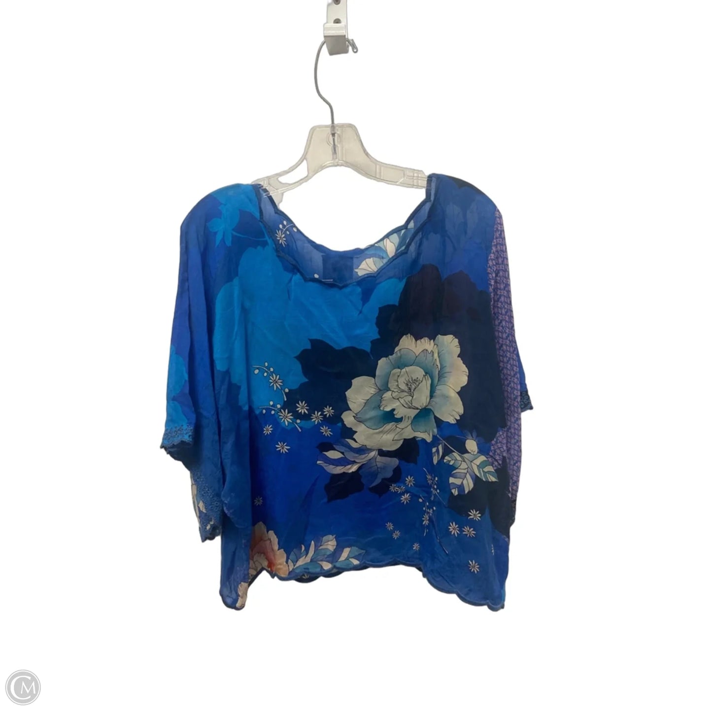 Top Short Sleeve By Johnny Was In Floral Print, Size: M