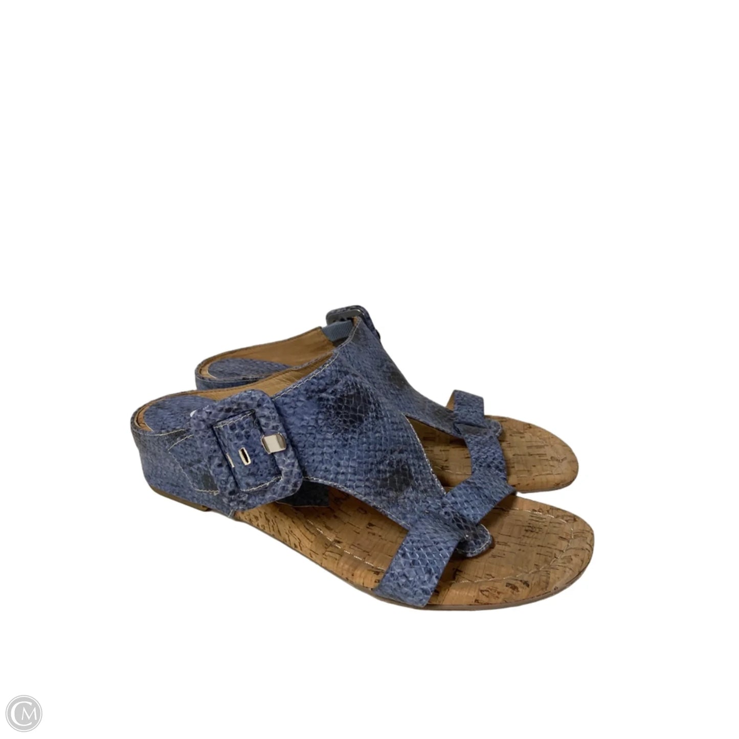 Sandals Heels Wedge By Donald Pliner In Blue, Size: 8.5
