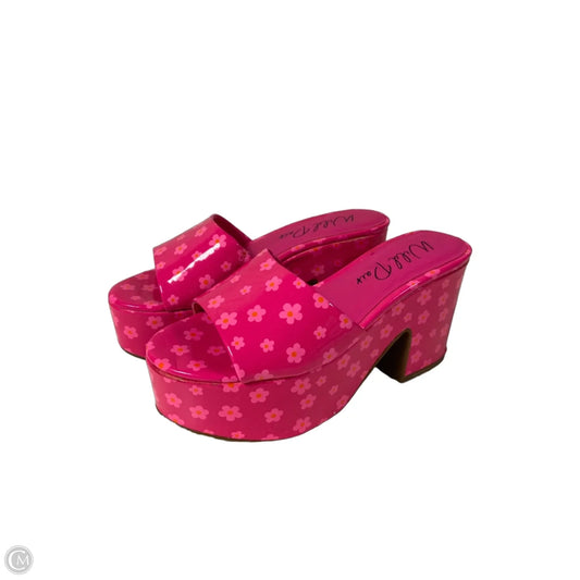 Sandals Heels Platform By Clothes Mentor In Pink, Size: 5